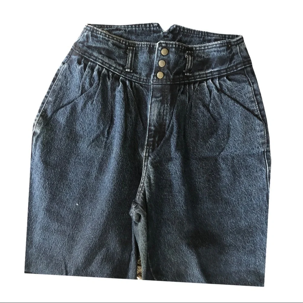 𝅺ZENA‎ vintage high rise dark acid wash jeans 7
